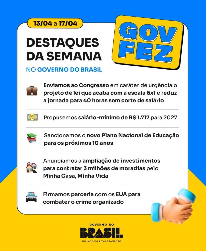 Governo apresenta propostas que incluem mudan&ccedil;as na jornada de trabalho, aumento do sal&aacute;rio m&iacute;nimo, investimentos em moradia, educa&ccedil;&atilde;o e seguran&ccedil;a p&uacute;blica.