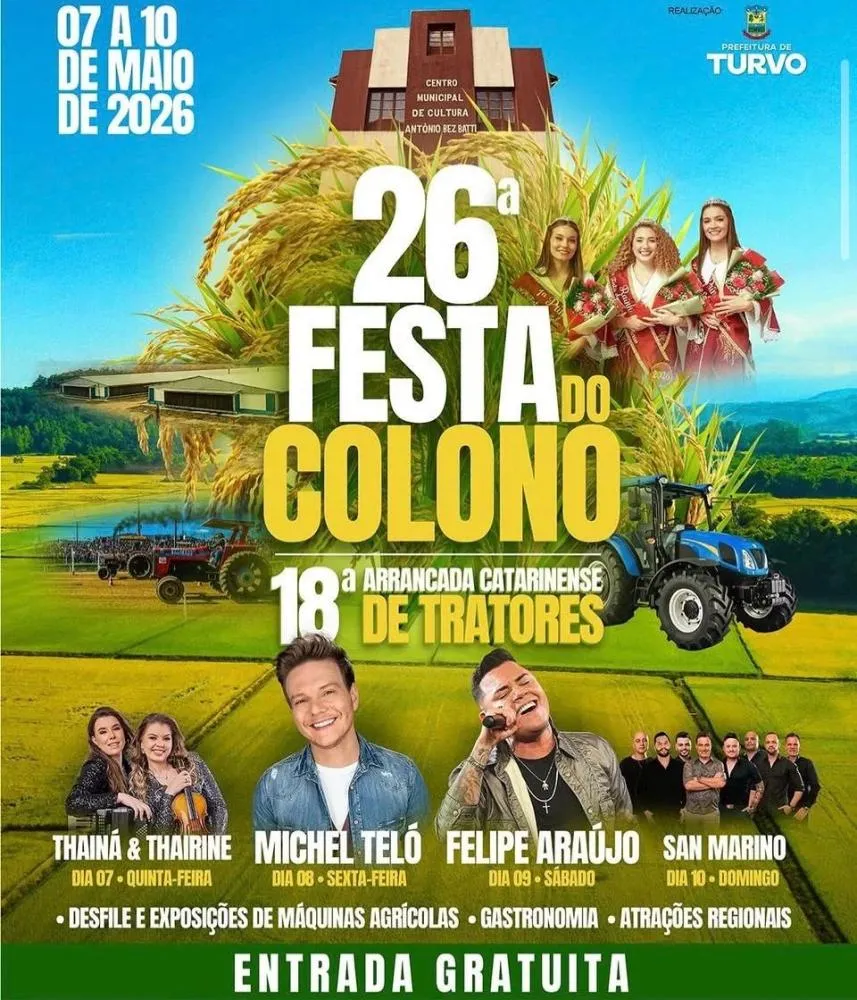 Michel Teló convoca fãs para show gratuito no Sul de SC