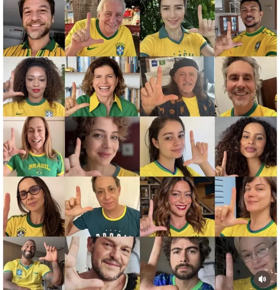 Famosos fazem o “L” e apostam no verde e amarelo para chamar atenção nas redes sociais