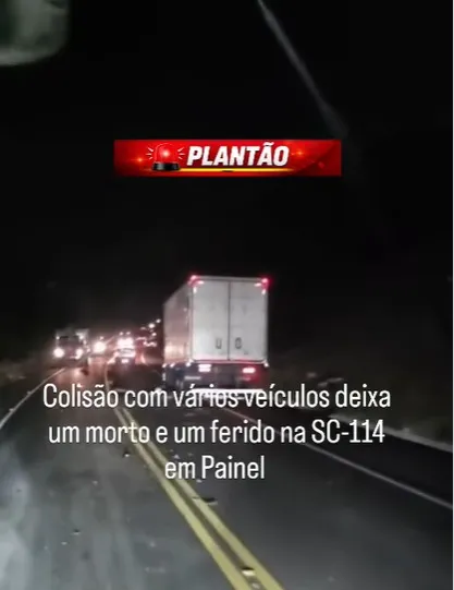 Colisão com múltiplos veículos deixa um morto e dois feridos na SC-114, em Painel